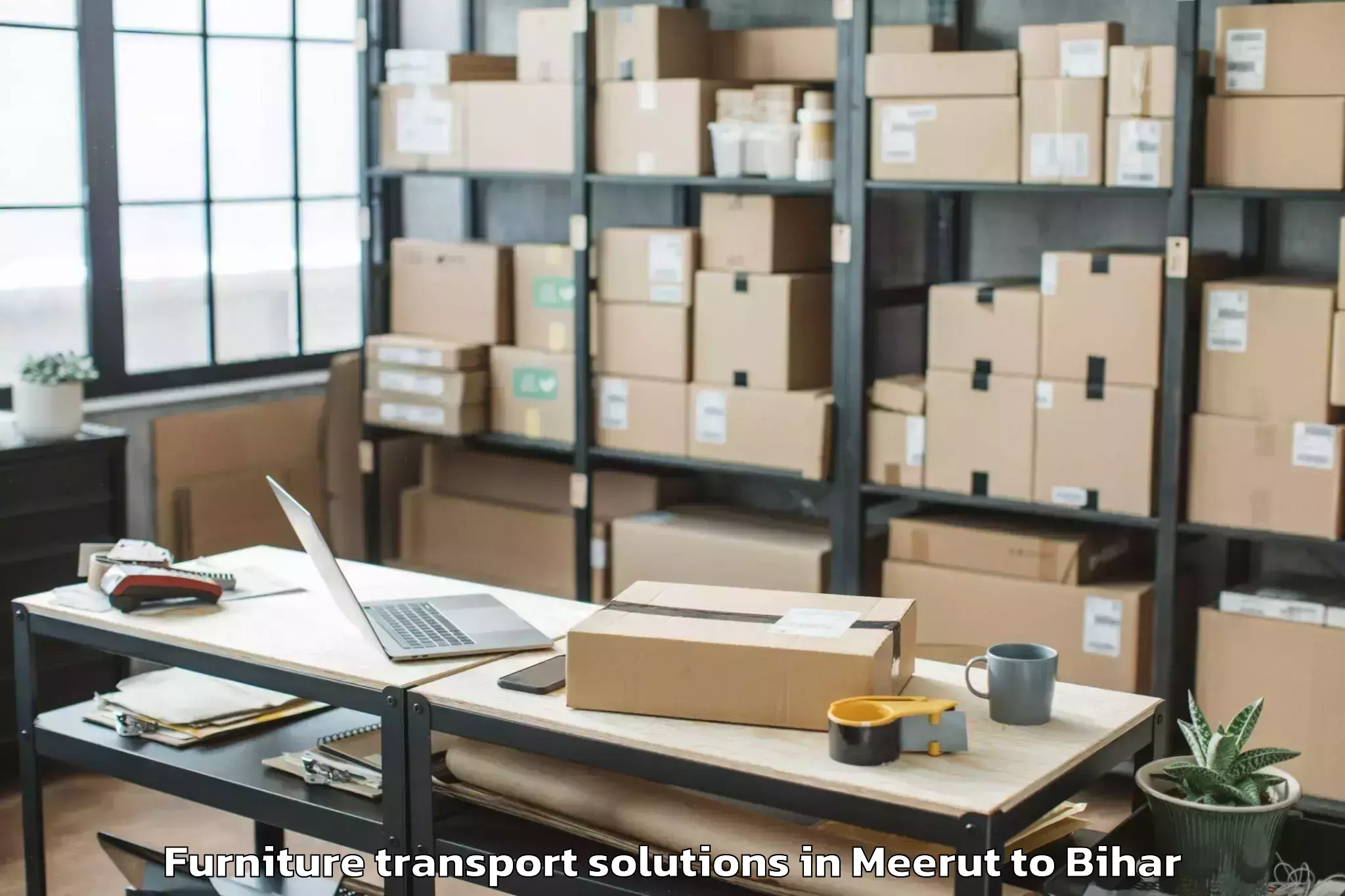 Book Meerut to Hazrat Jandaha Furniture Transport Solutions